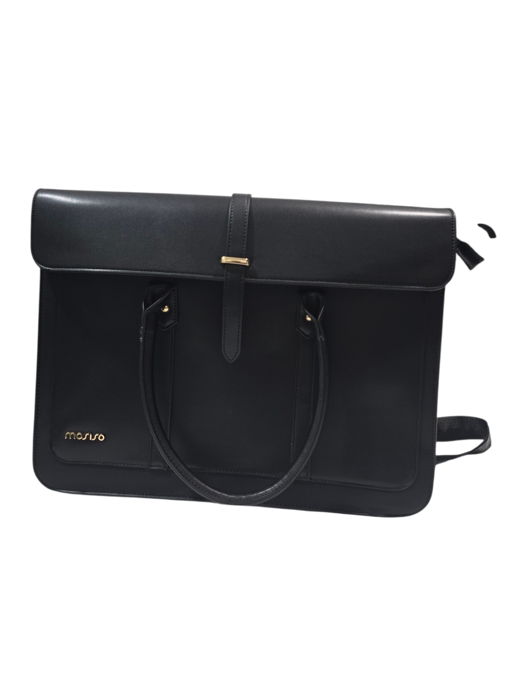 Mosiso Women's Black Laptop Bag Leather Brief Tote PU